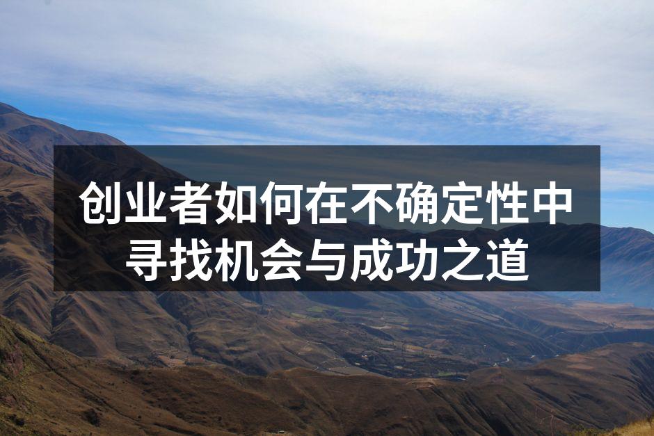 创业者如何在不确定性中寻找机会与成功之道